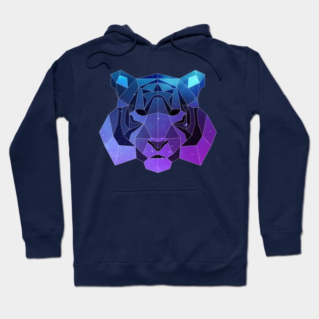 Galaxy Tiger Geometric Animal Hoodie by Jay Diloy